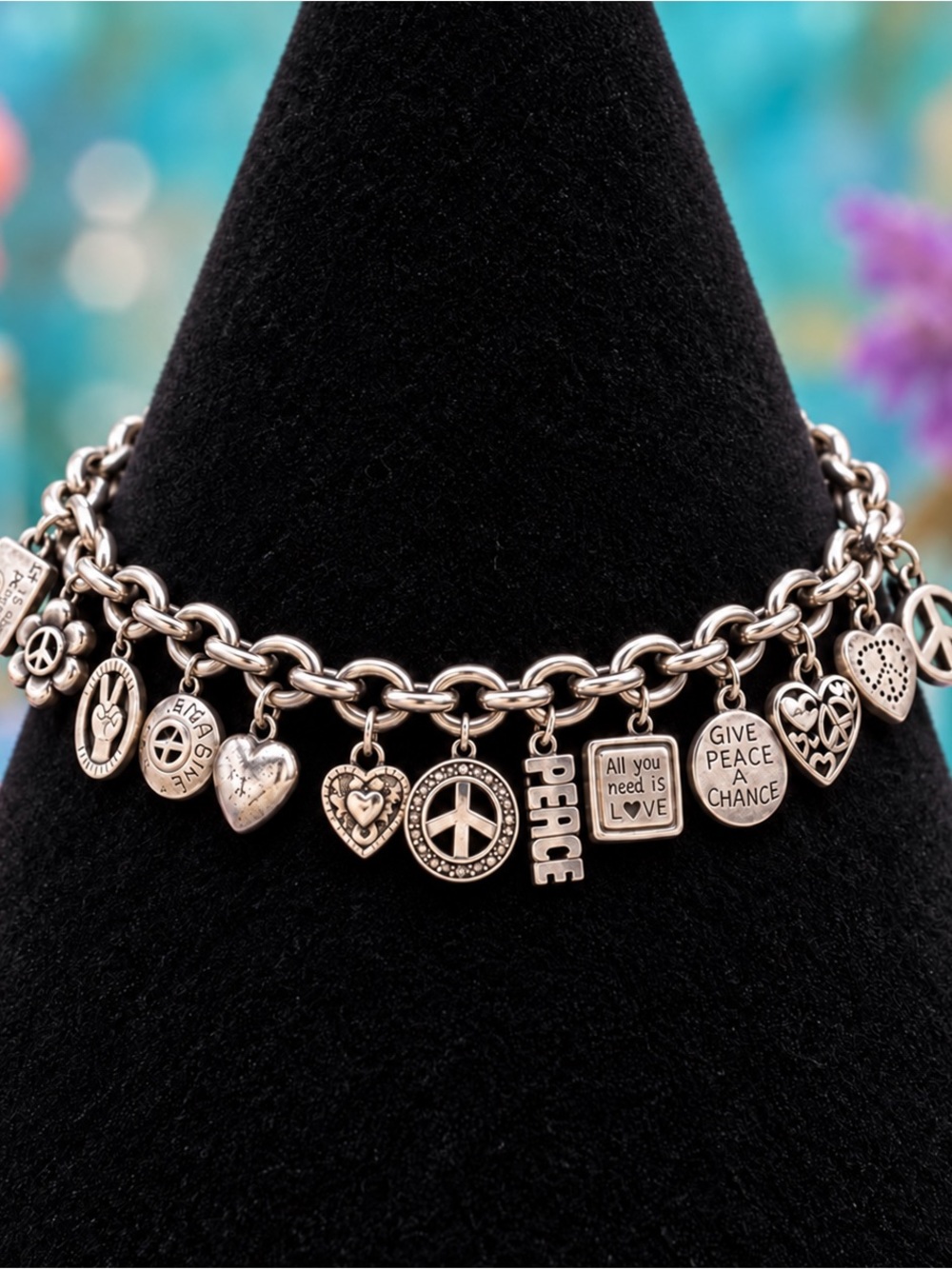 Brighton Imagine Give Peace a Chance Charm Bracelet Peace Love Retired